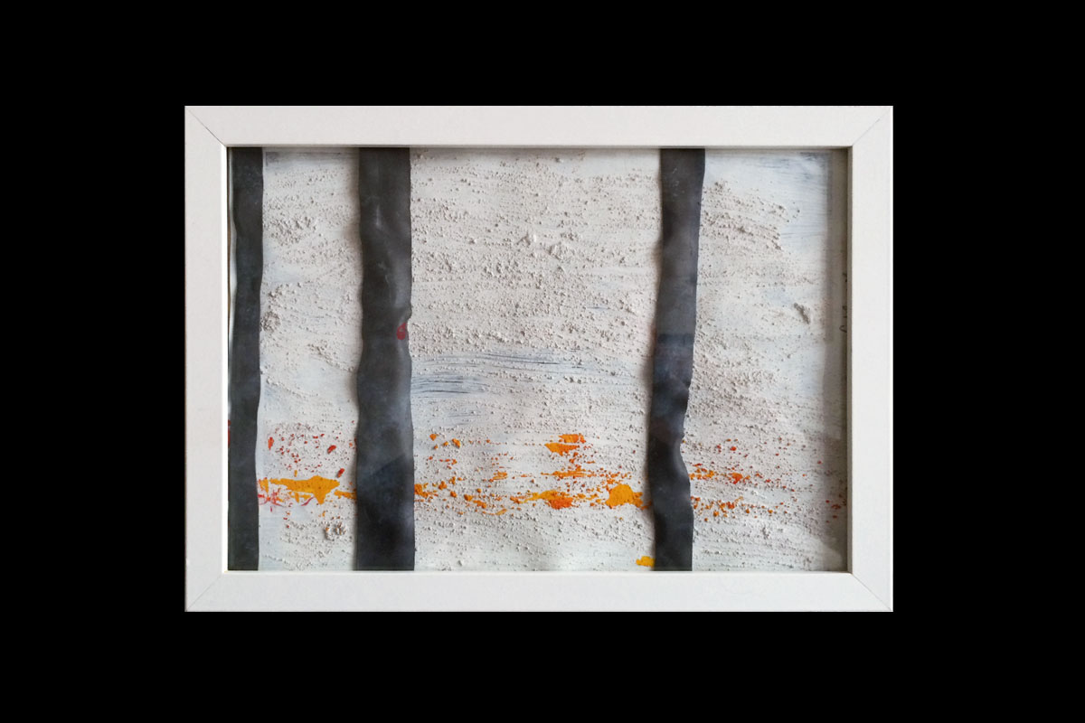 AM SEE | Blei, Sand, Acryl, Laserdruck auf Papier | 30 x 21 x 4 cm | 2014 | im Besitz von Gabriele Döhrmann | © Volker Pankrath AM SEE | Blei, Sand, Acryl, Laserdruck auf Papier | 30 x 21 x 4 cm | 2014 | im Besitz von Gabriele Döhrmann